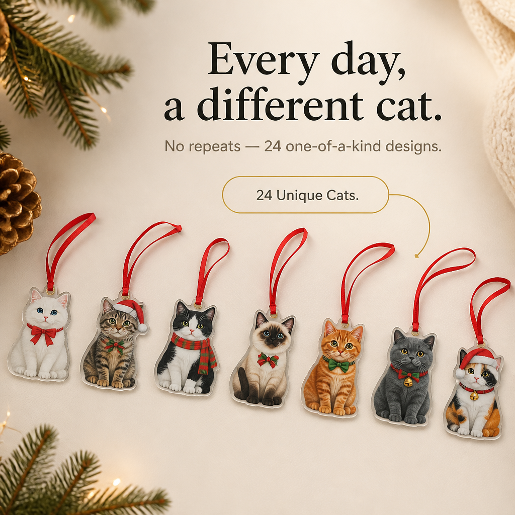 Cat Christmas Ornament Advent Calendar