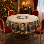 Festive Embossed Print Tablecloth
