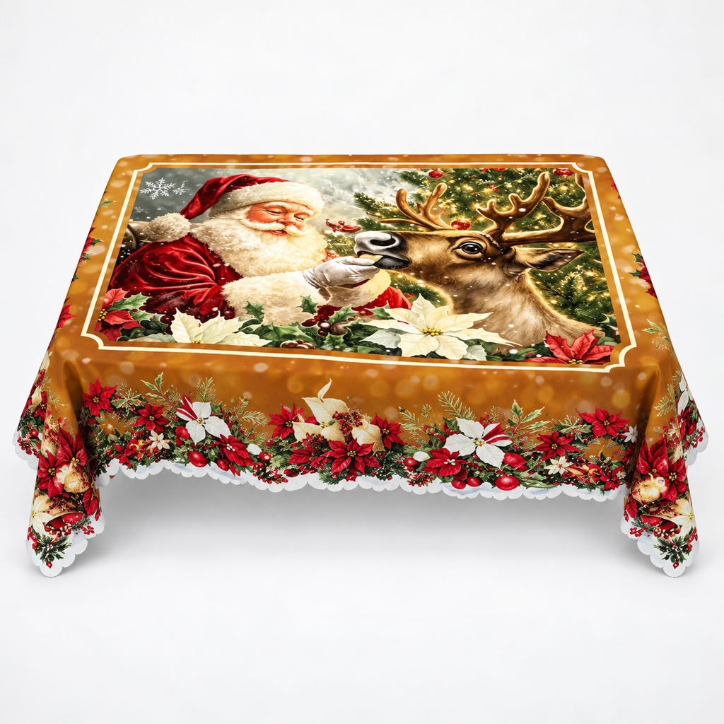 Festive Embossed Print Tablecloth