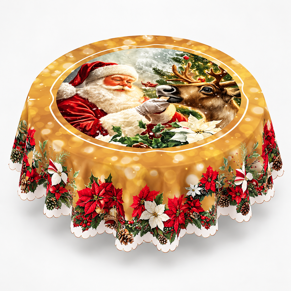 Festive Embossed Print Tablecloth