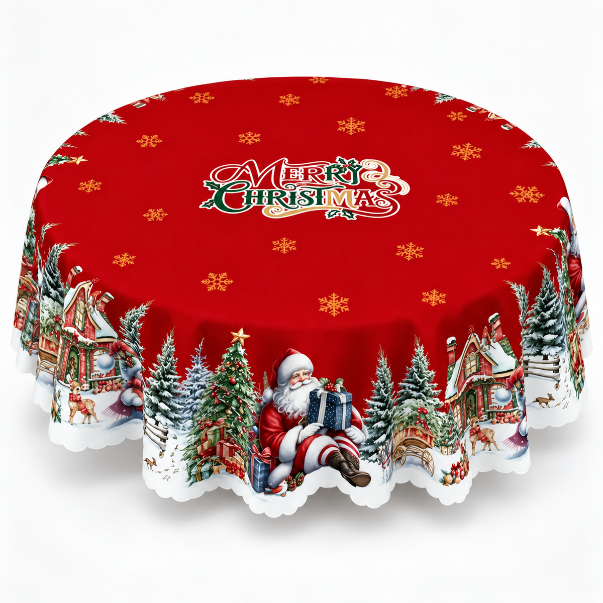 Festive Embossed Print Tablecloth