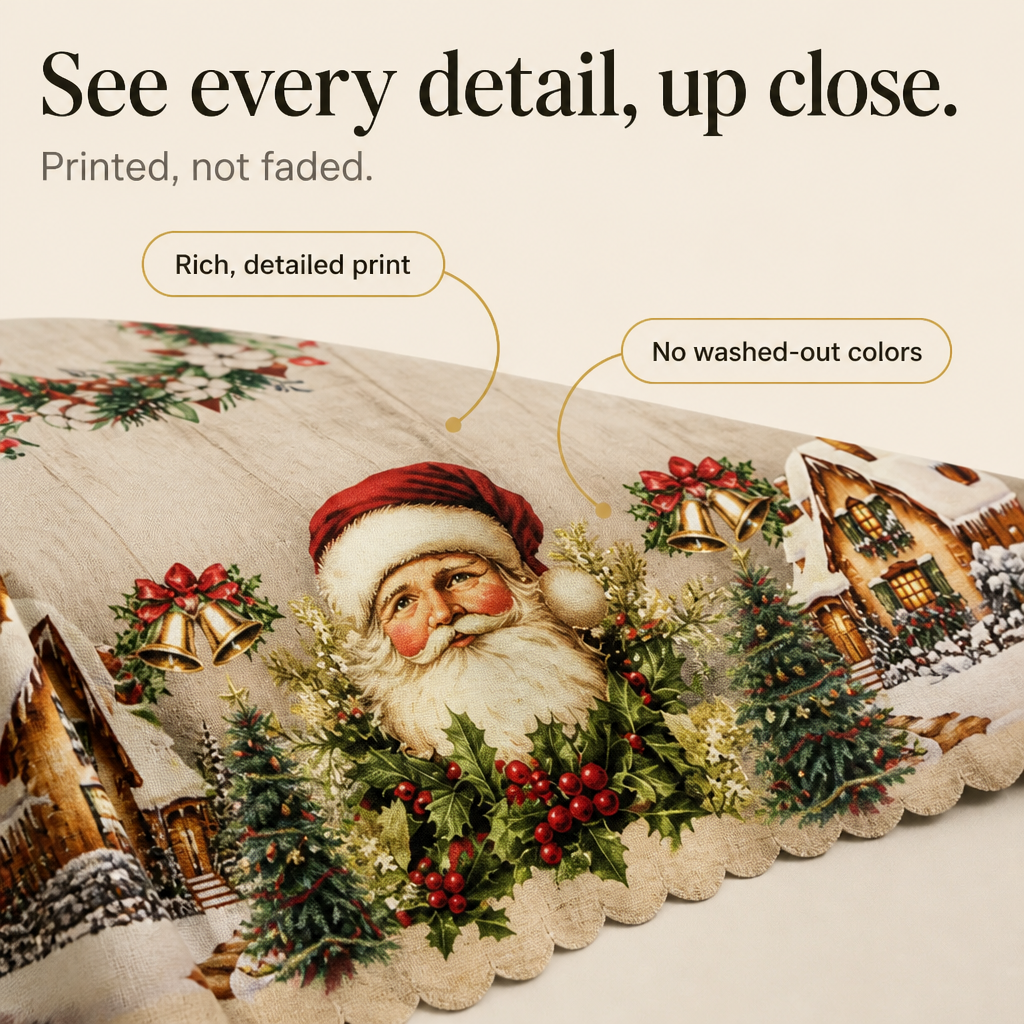 Festive Embossed Print Tablecloth