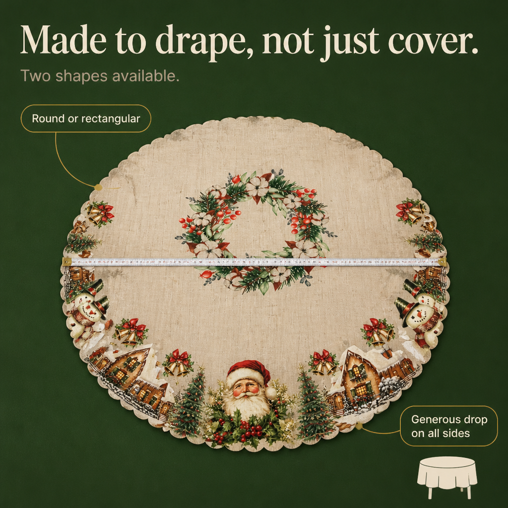 Festive Embossed Print Tablecloth