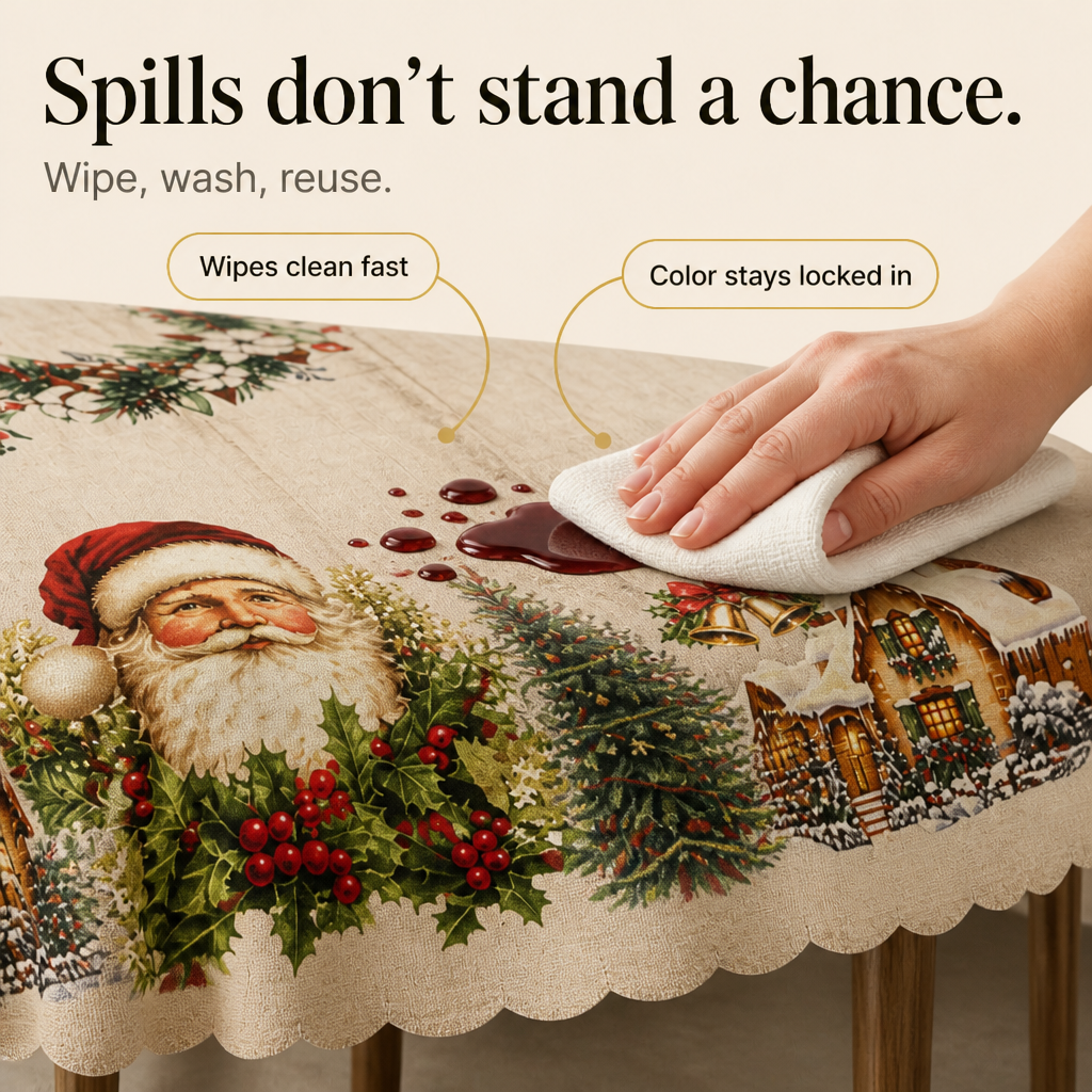 Festive Embossed Print Tablecloth