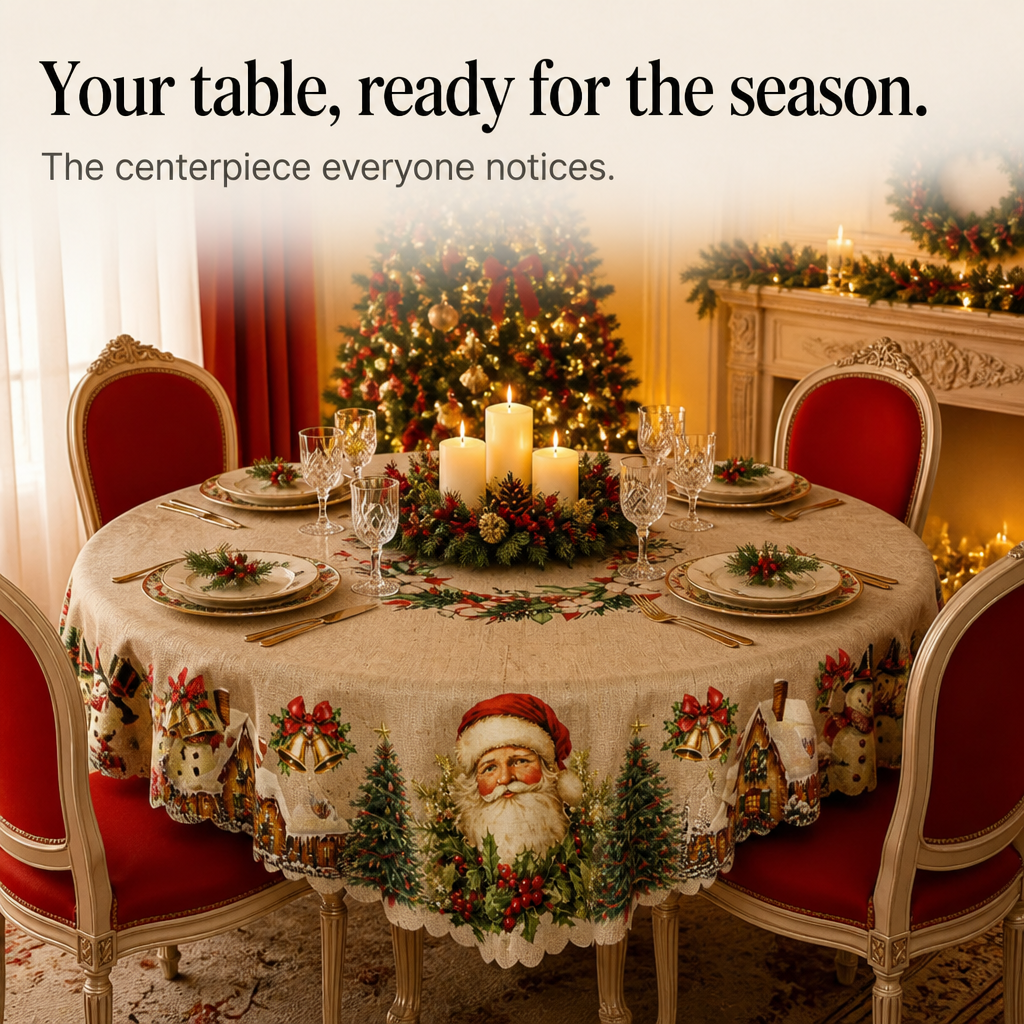 Festive Embossed Print Tablecloth