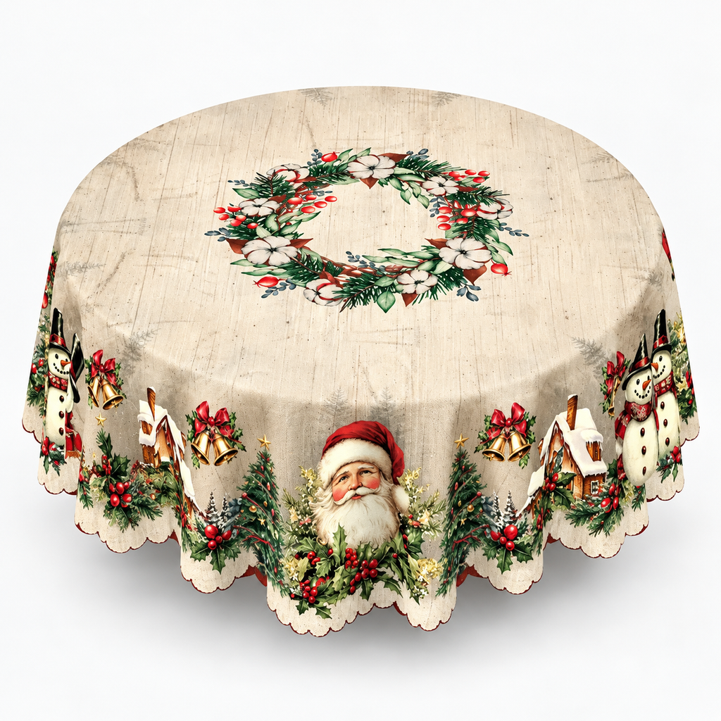 Festive Embossed Print Tablecloth