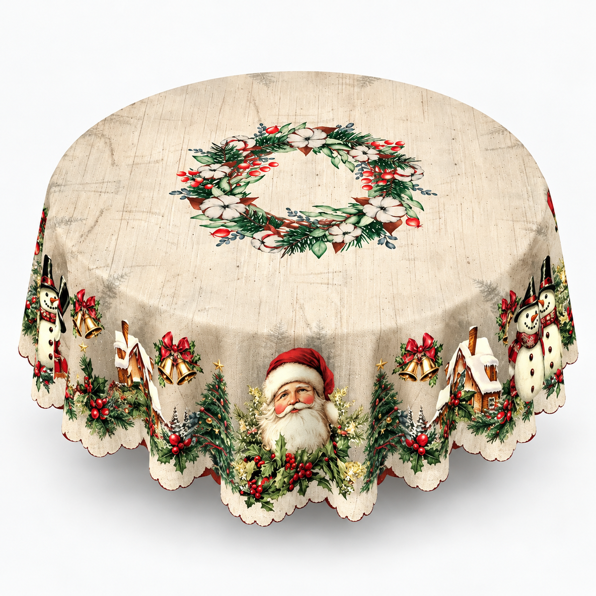 Festive Embossed Print Tablecloth
