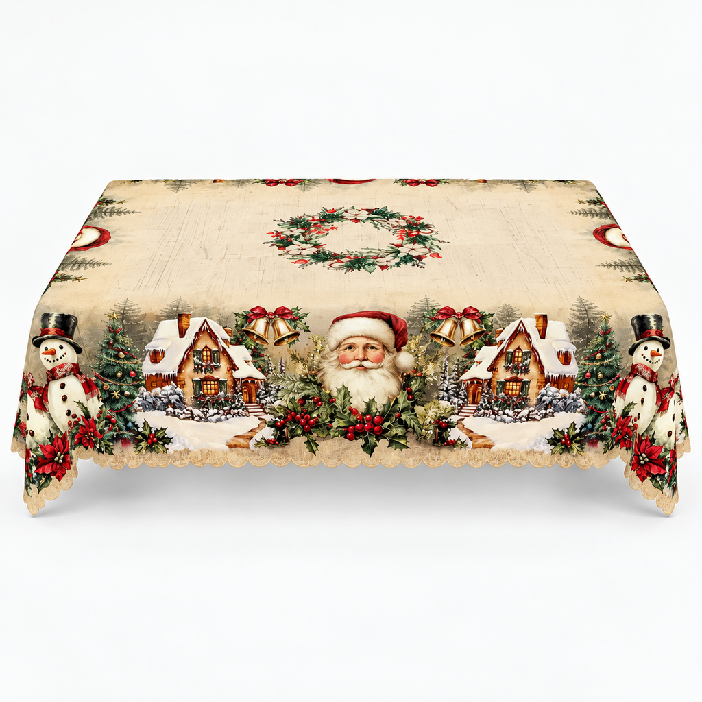 Festive Embossed Print Tablecloth