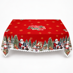 Festive Embossed Print Tablecloth