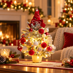 Pre-Decorated Flocked Tabletop Christmas Tree