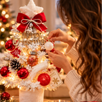 Pre-Decorated Flocked Tabletop Christmas Tree
