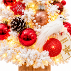 Pre-Decorated Flocked Tabletop Christmas Tree