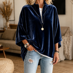 Frankie | Half-Zip Funnel-Neck Velour Pullover