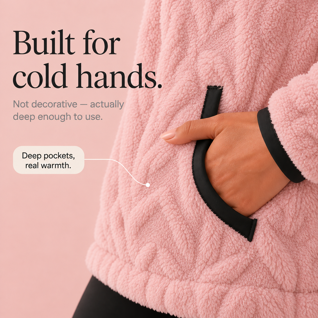 Freya | Half-Zip Fleece Sweater with Pockets