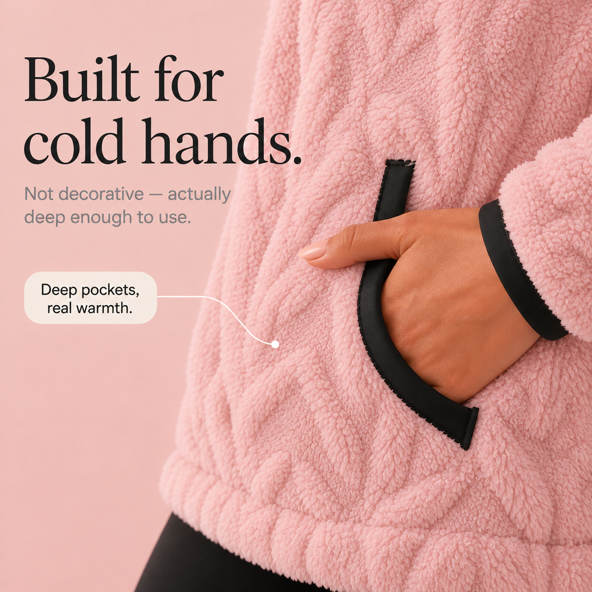 Freya | Half-Zip Fleece Sweater with Pockets