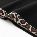 Gail | Leopard Trim Wide Sleeve Off-Shoulder Hoodie
