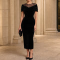 Giada | Off-Shoulder Velvet-Look Midi Dress