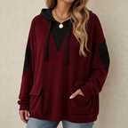 Gillian | V-Neck Color-Block Oversized Hoodie