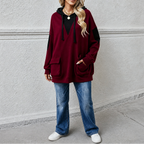 Gillian | V-Neck Color-Block Oversized Hoodie