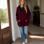 Gillian | V-Neck Color-Block Oversized Hoodie