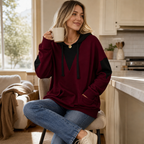 Gillian | V-Neck Color-Block Oversized Hoodie