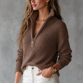 Gwendolyn | Half-Zip Textured Knit Sweater