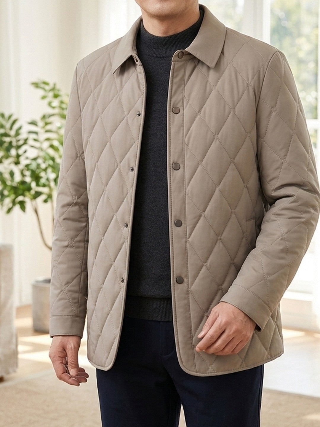 Hank | Diamond-Quilted Jacket with Lapel Collar