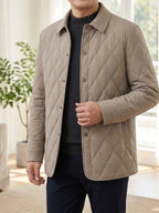 Hank | Diamond-Quilted Jacket with Lapel Collar