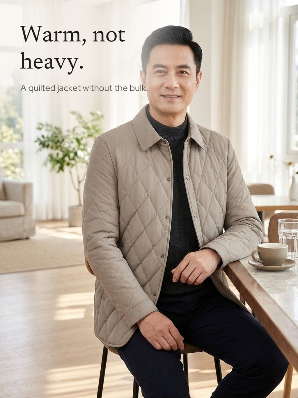 Hank | Diamond-Quilted Jacket with Lapel Collar