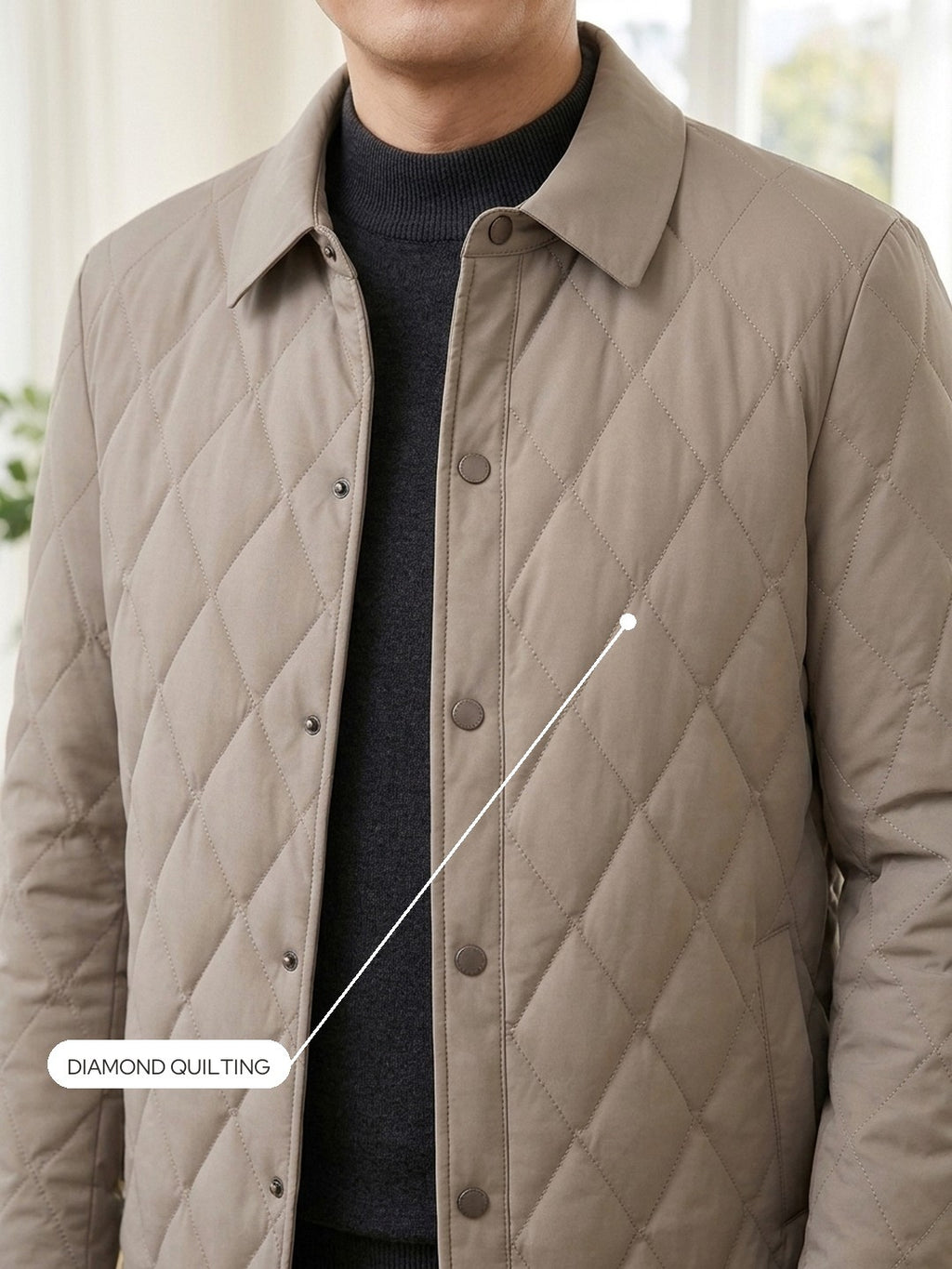Hank | Diamond-Quilted Jacket with Lapel Collar