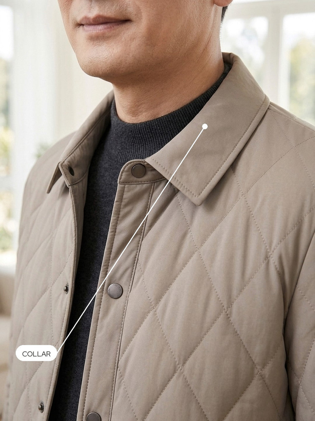 Hank | Diamond-Quilted Jacket with Lapel Collar