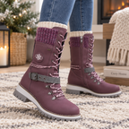 Hattie | Lace-Up Knee-High Faux Leather Snow Boots