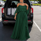 Heidi | Cold-Shoulder Chiffon-Like Maxi Dress