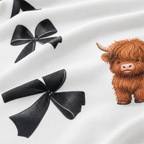Henrietta | Highland Cow Print Three-Piece Pajama Set