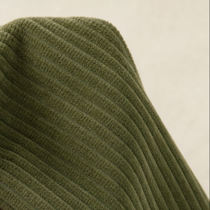 Ina | Asymmetric Button Corduroy Funnel-Neck Top