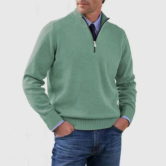 Isaac | Half-Zip Mock Neck Knit Sweater