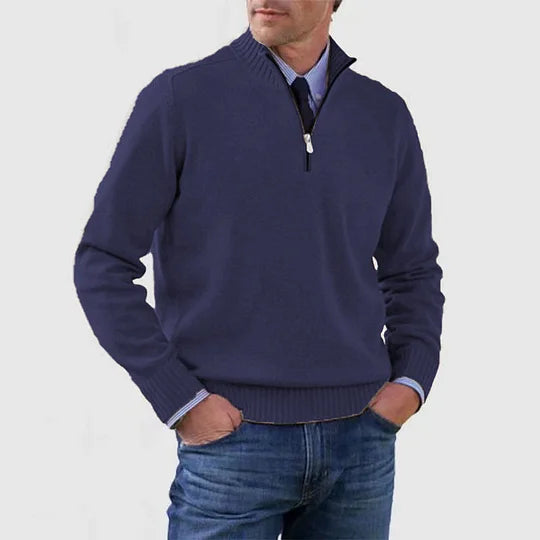 Isaac | Half-Zip Mock Neck Knit Sweater