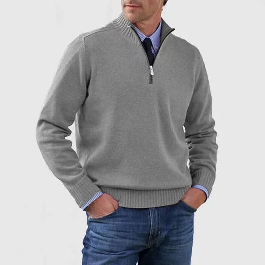 Isaac | Half-Zip Mock Neck Knit Sweater
