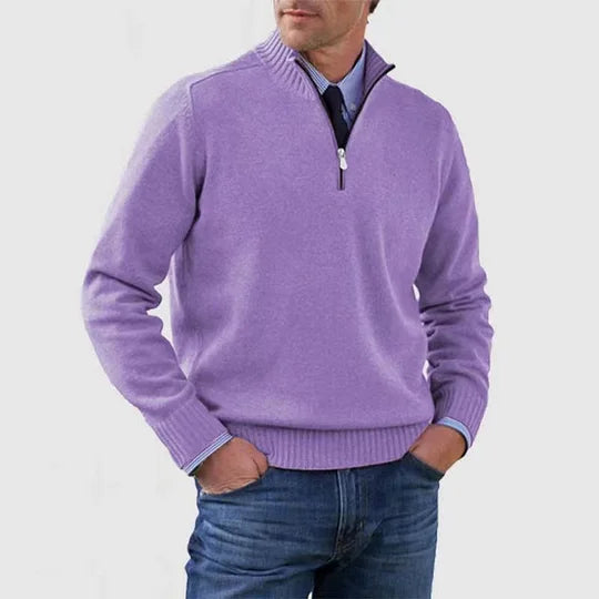 Isaac | Half-Zip Mock Neck Knit Sweater