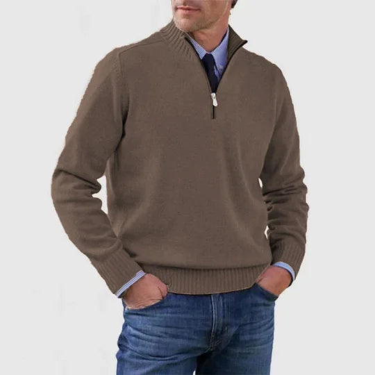 Isaac | Half-Zip Mock Neck Knit Sweater