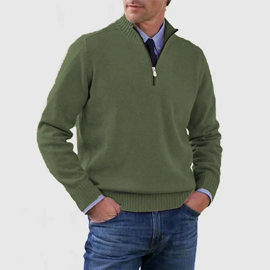 Isaac | Half-Zip Mock Neck Knit Sweater