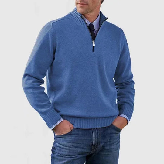 Isaac | Half-Zip Mock Neck Knit Sweater