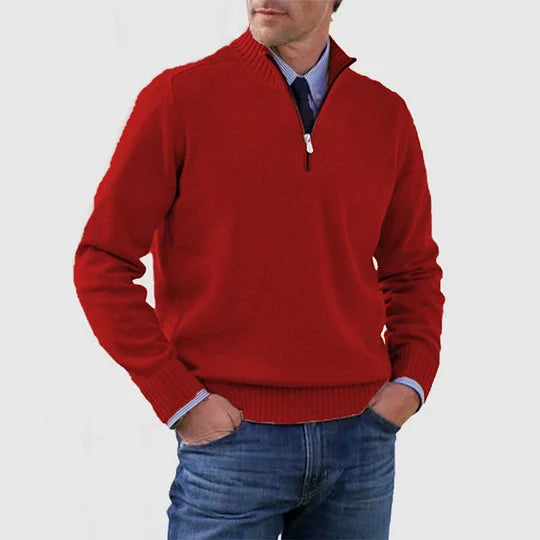 Isaac | Half-Zip Mock Neck Knit Sweater