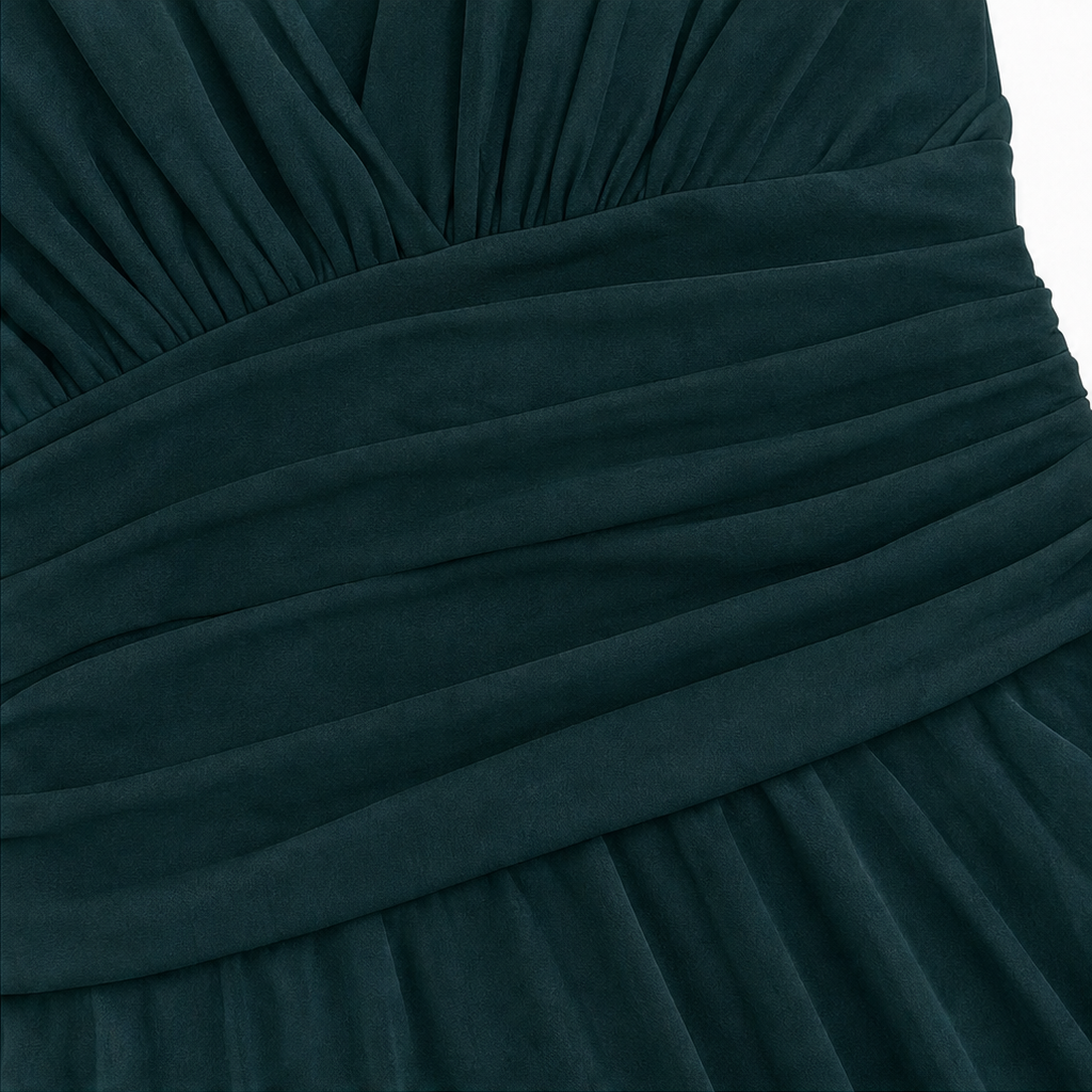 Jasmine | Off-the-Shoulder Draped Chiffon Maxi Dress