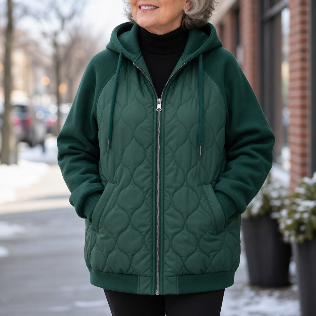 Kaitlin | Cozy Spliced Hooded Jacket