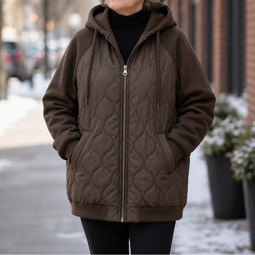 Kaitlin | Cozy Spliced Hooded Jacket