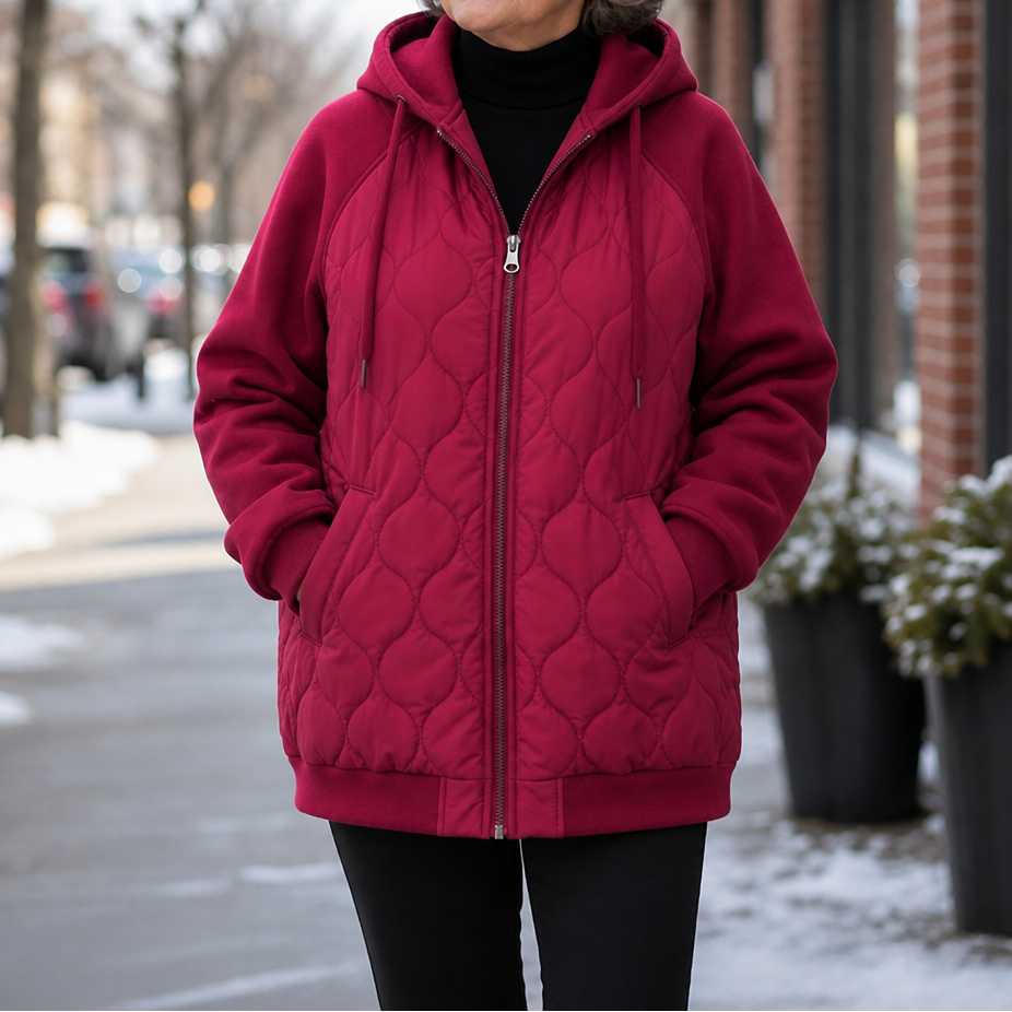 Kaitlin | Cozy Spliced Hooded Jacket