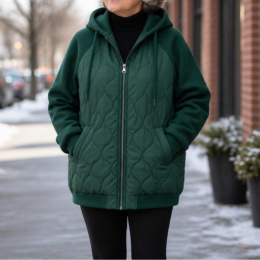Kaitlin | Cozy Spliced Hooded Jacket