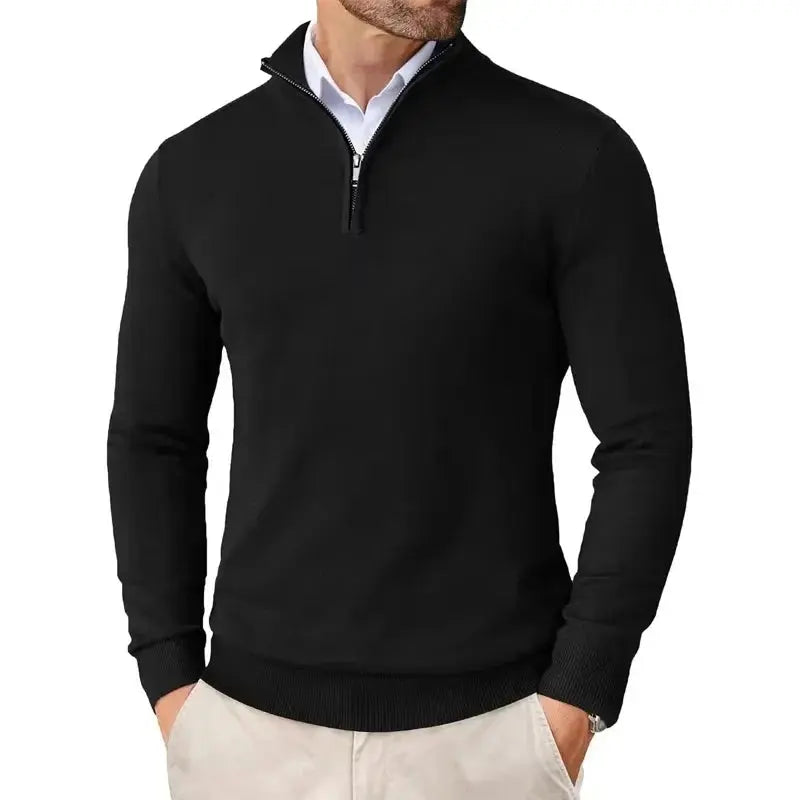 Kane | Half-Zip Knit Collared Sweater
