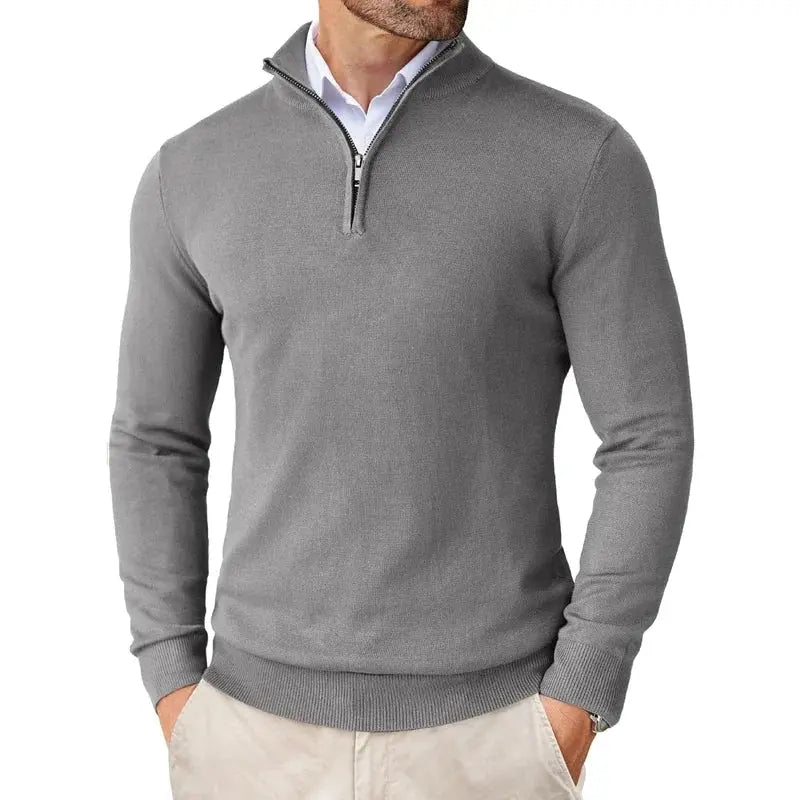 Kane | Half-Zip Knit Collared Sweater